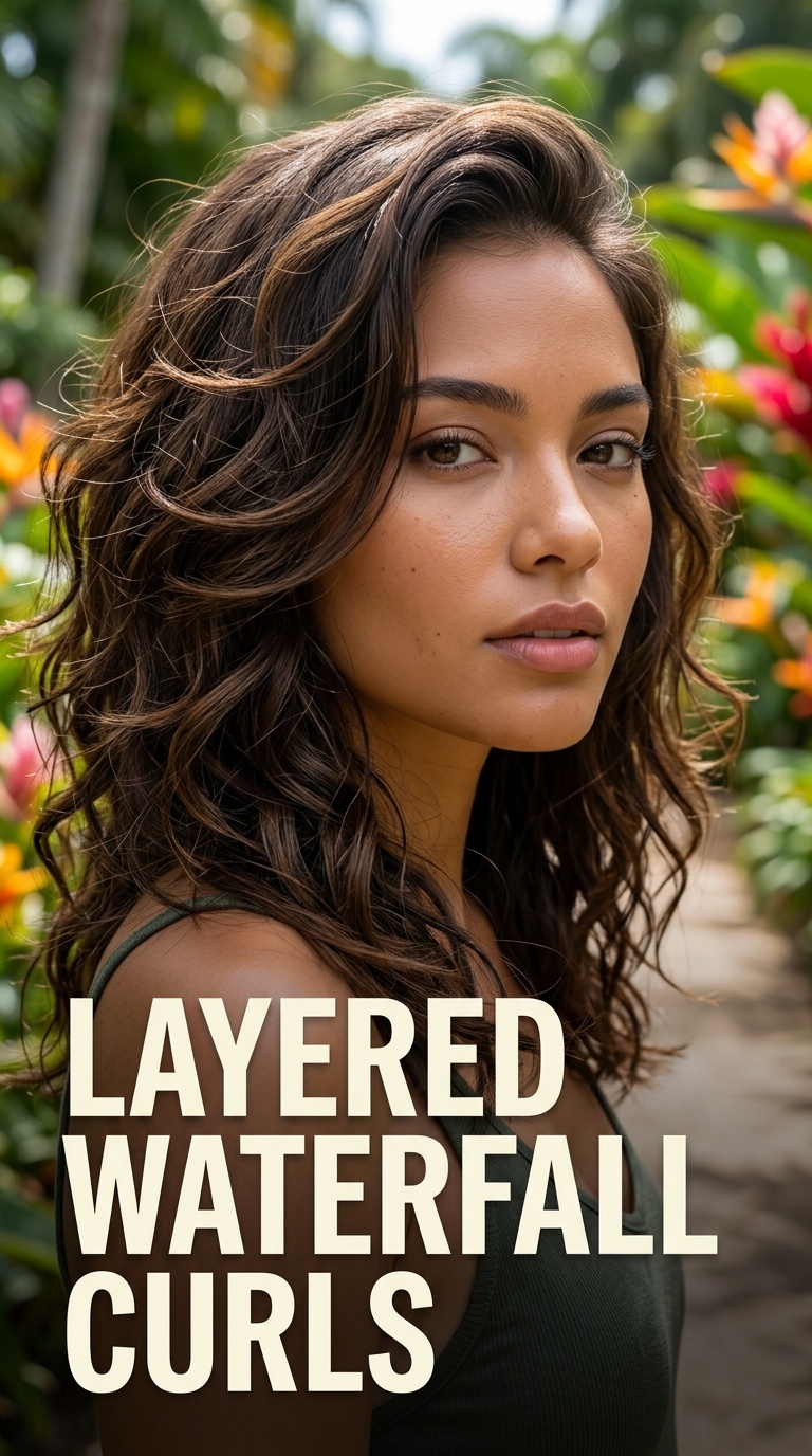 Layered Waterfall Curls