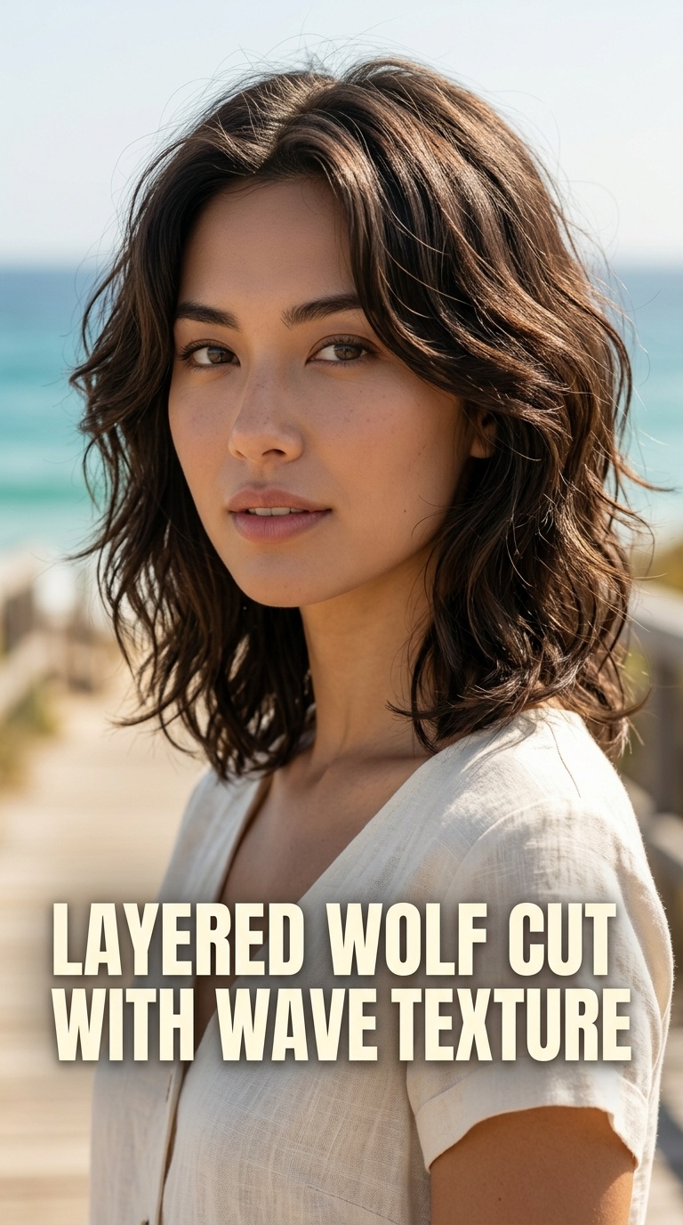 Layered Wolf Cut with Wave Texture