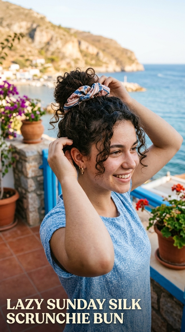 Lazy Sunday Silk Scrunchie Bun