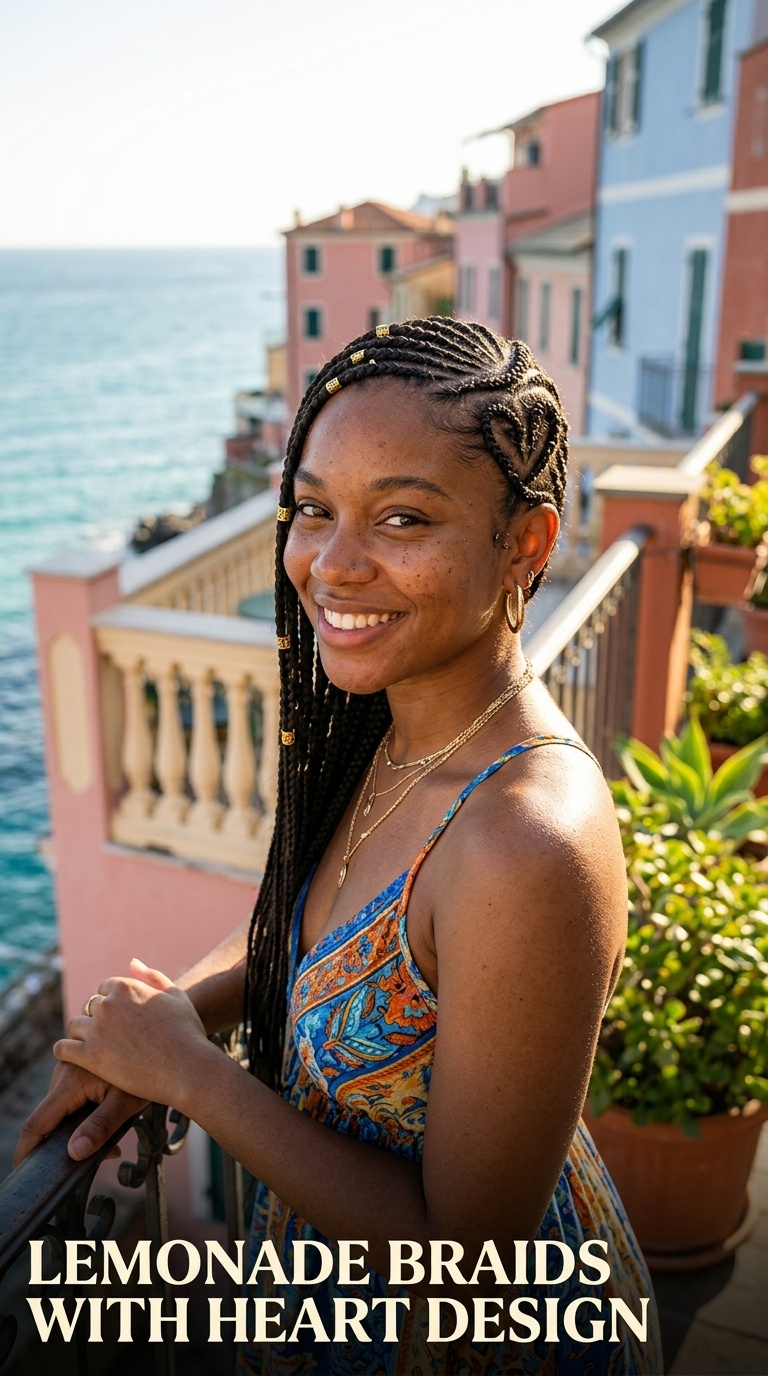 Lemonade Braids with Heart Design
