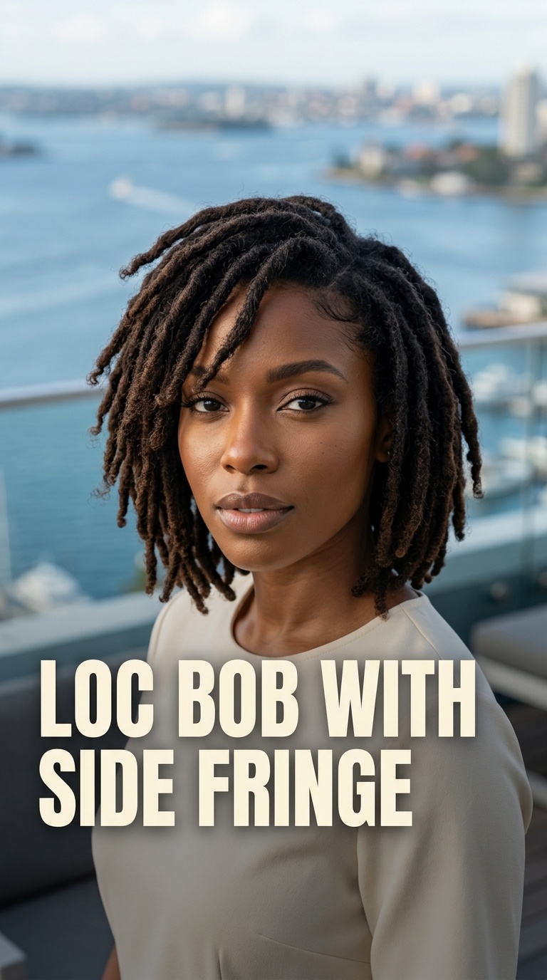 Loc Bob with Side Fringe
