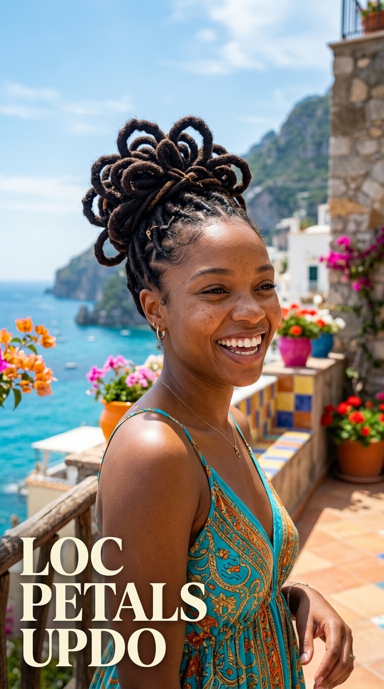 Loc Petals Updo
