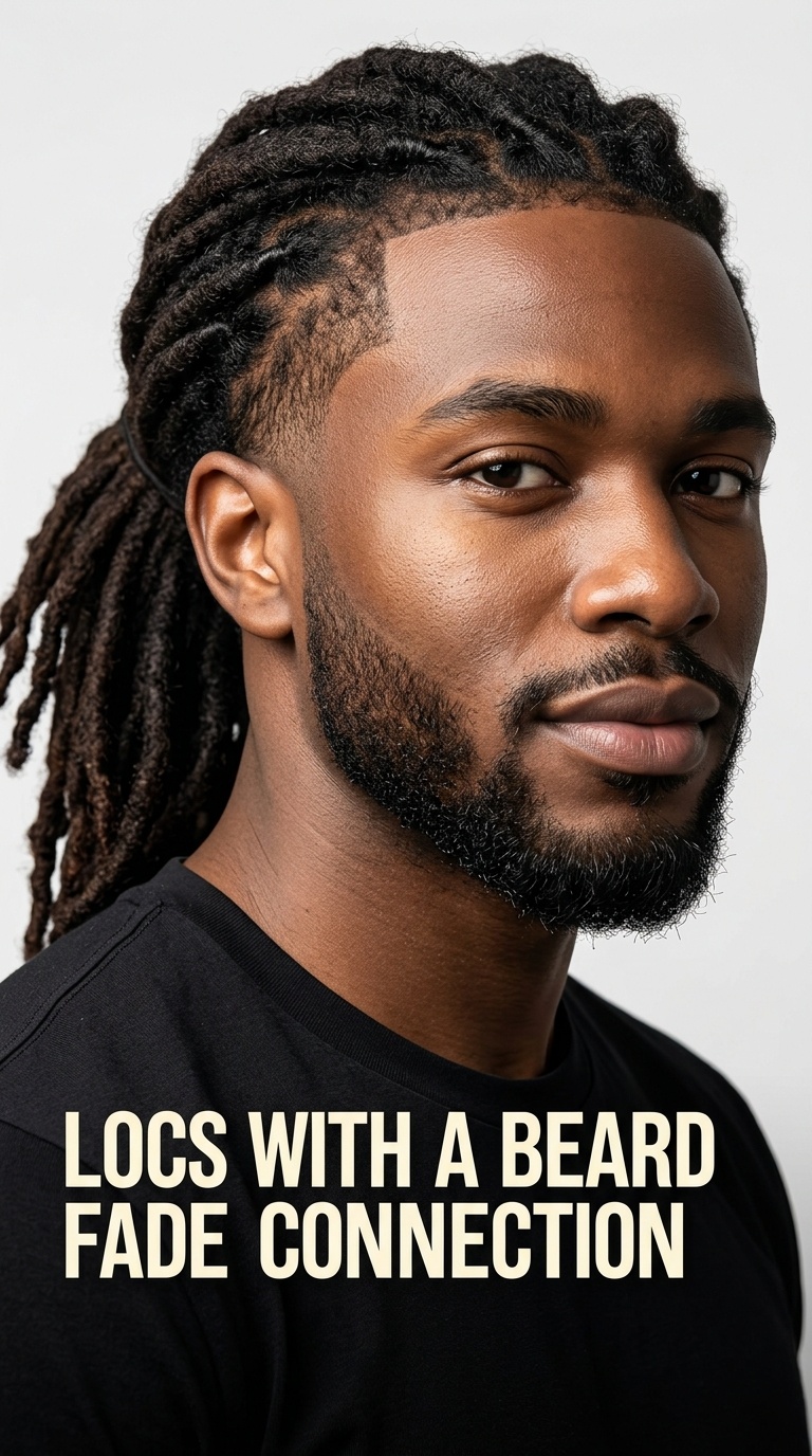 Locs with a Beard Fade Connection