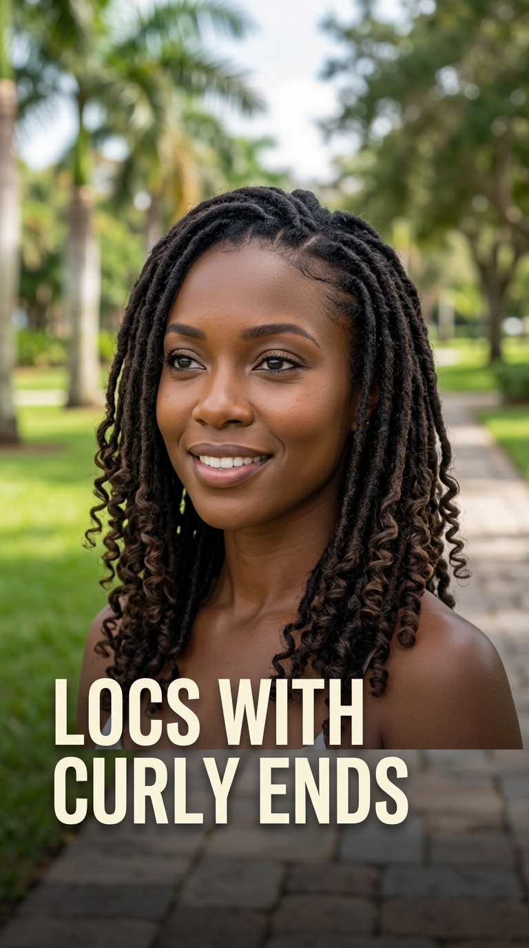 Locs with Curly Ends