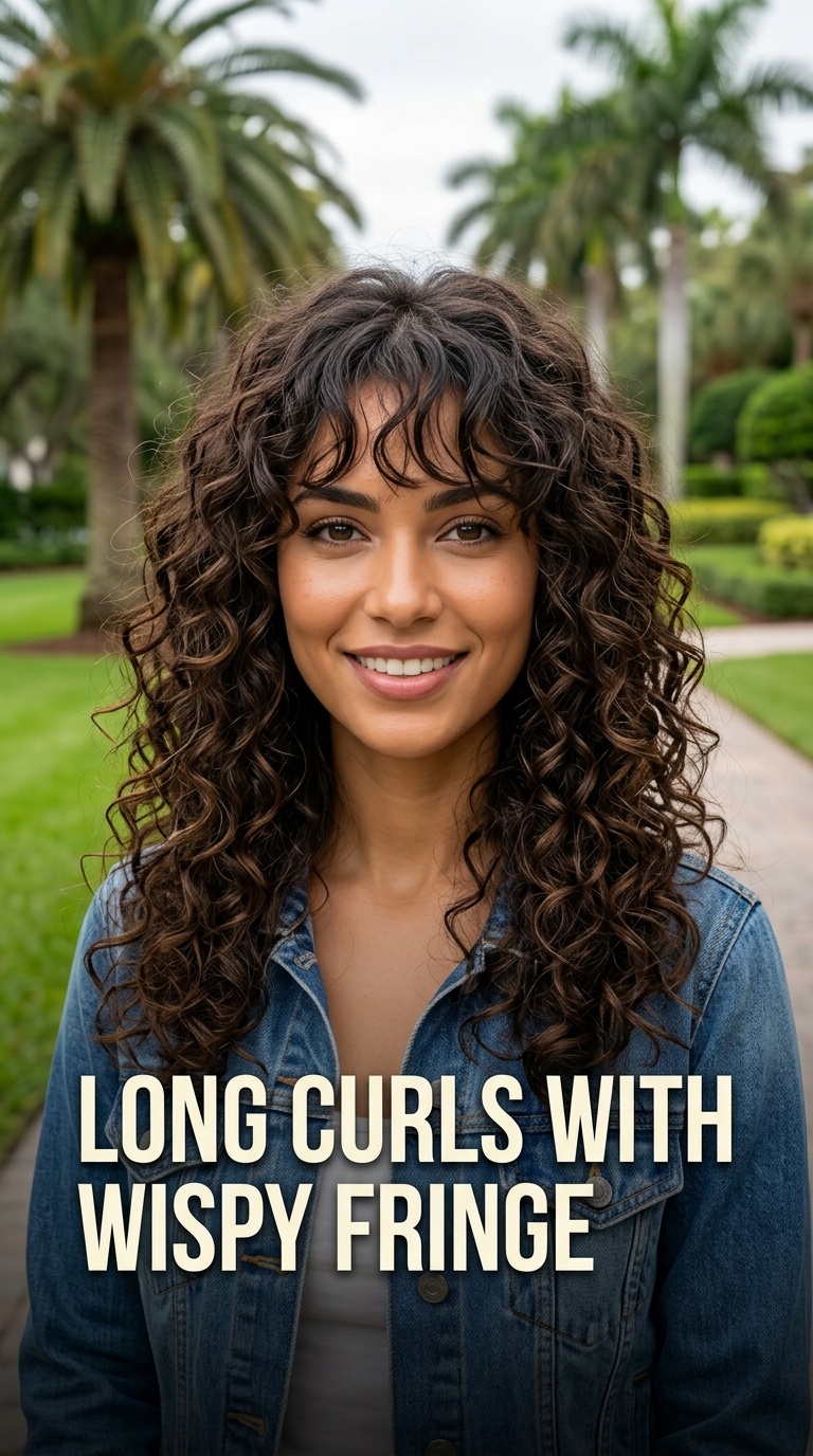 Long Curls with Wispy Fringe