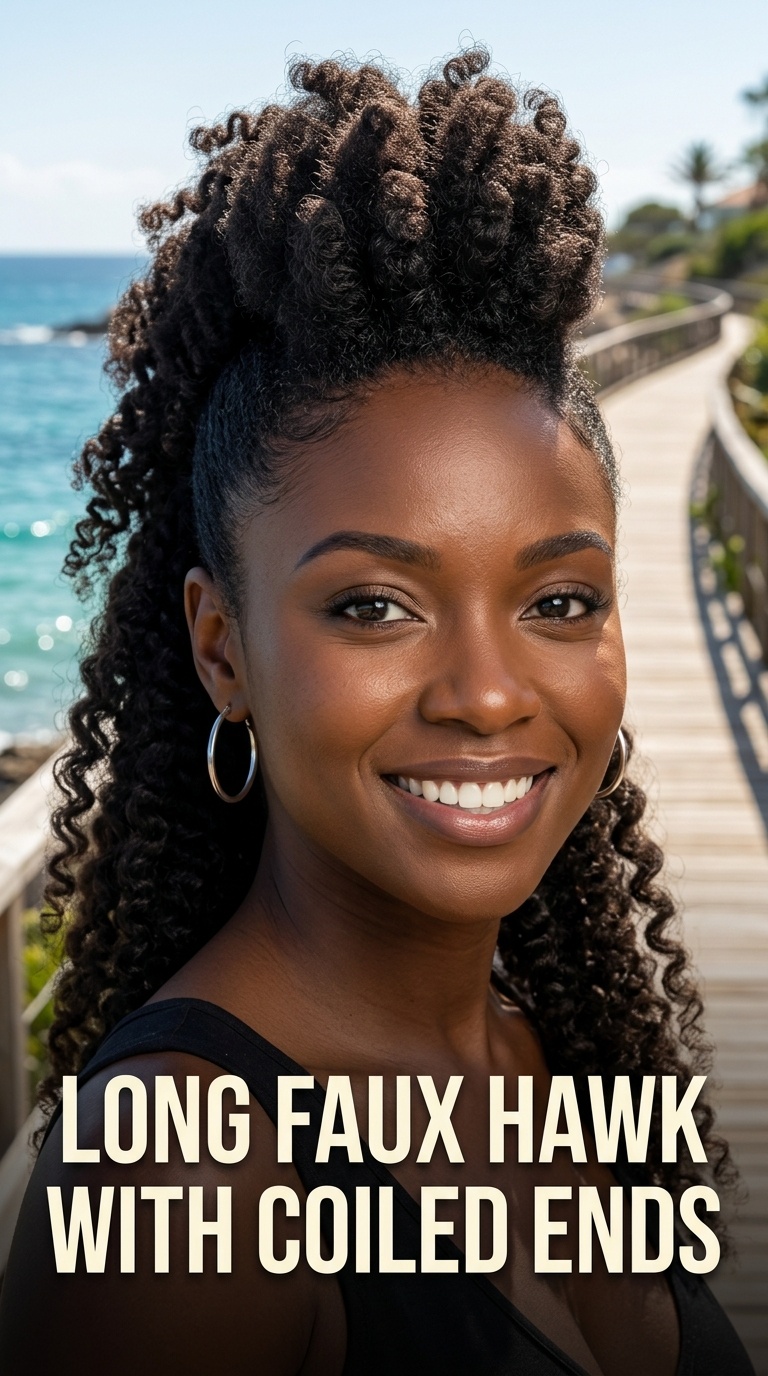 Long Faux Hawk with Coiled Ends