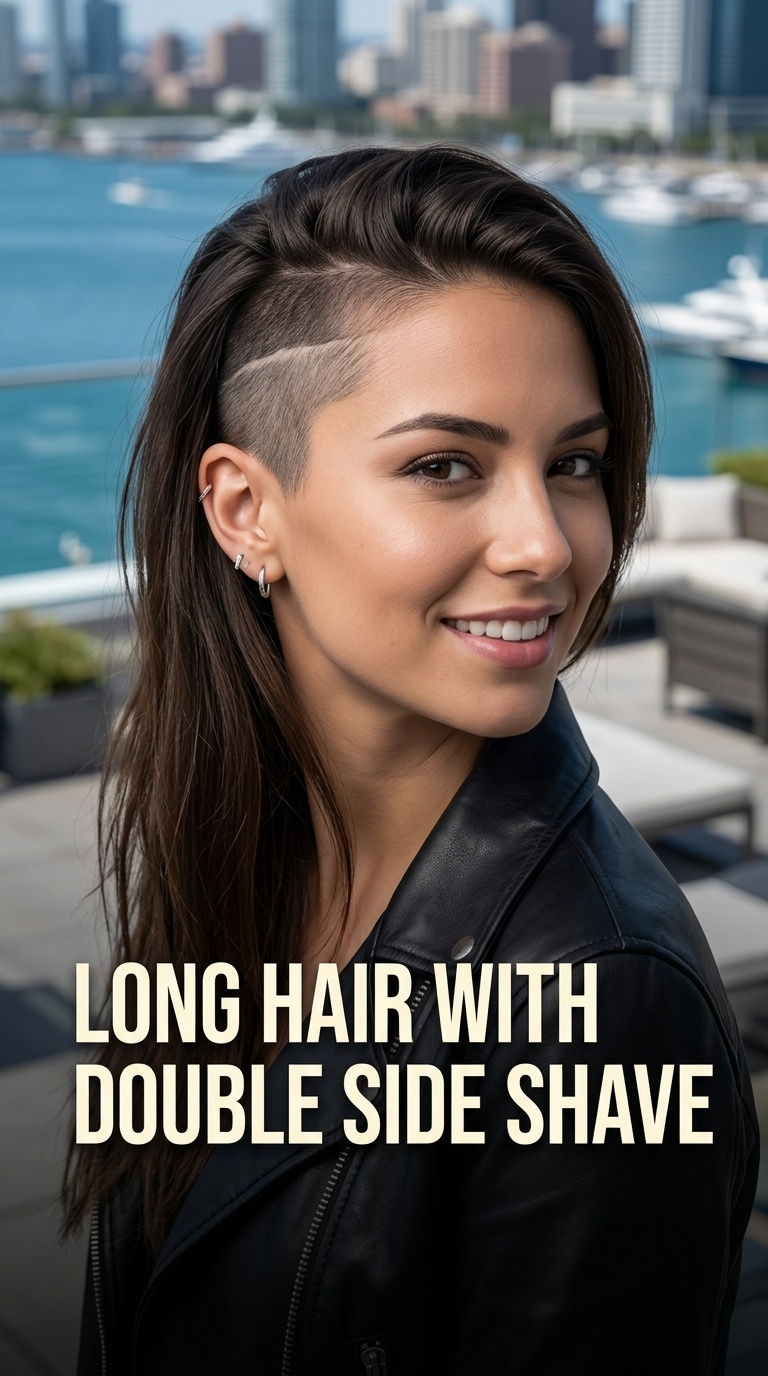 Long Hair with Double Side Shave