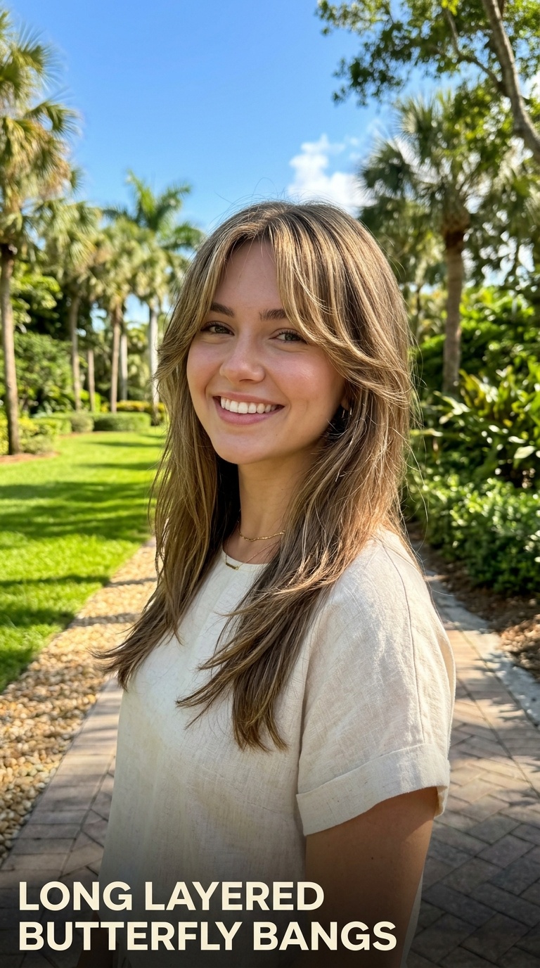 Long Layered Butterfly Bangs