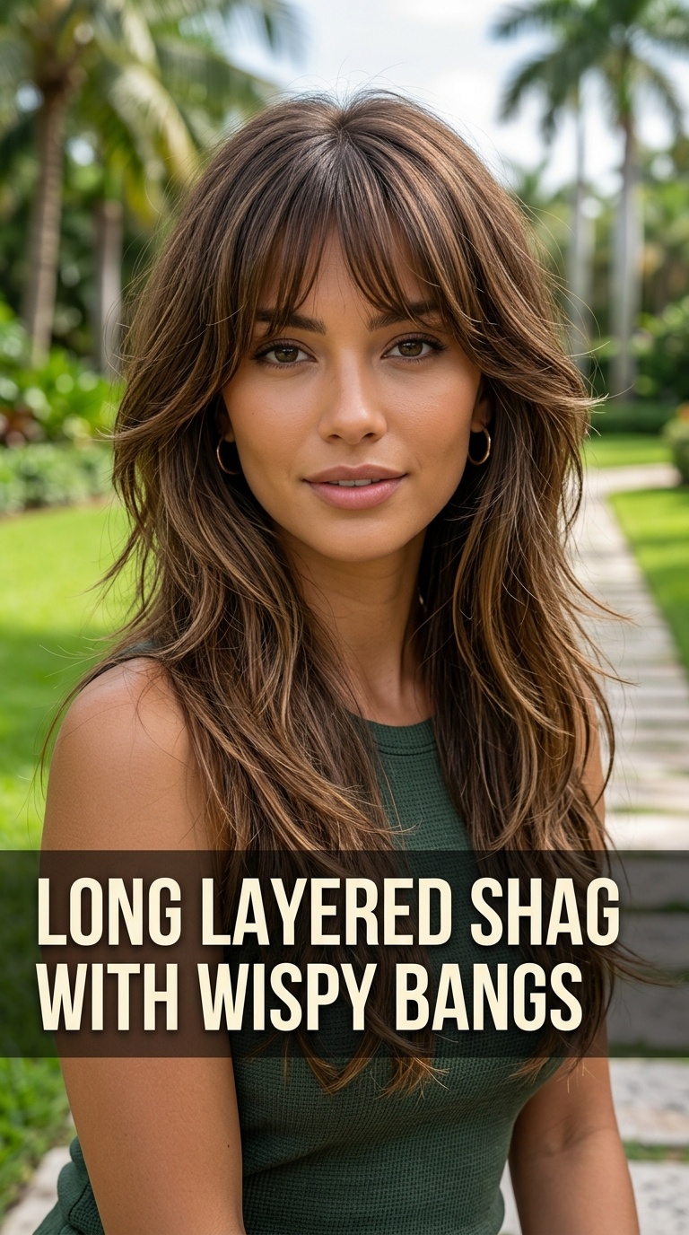 Long Layered Shag with Wispy Bangs