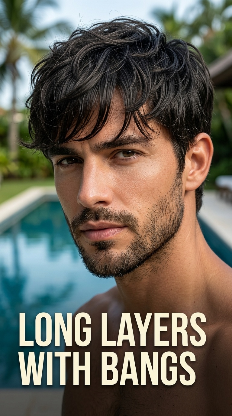 Long Layers with Bangs