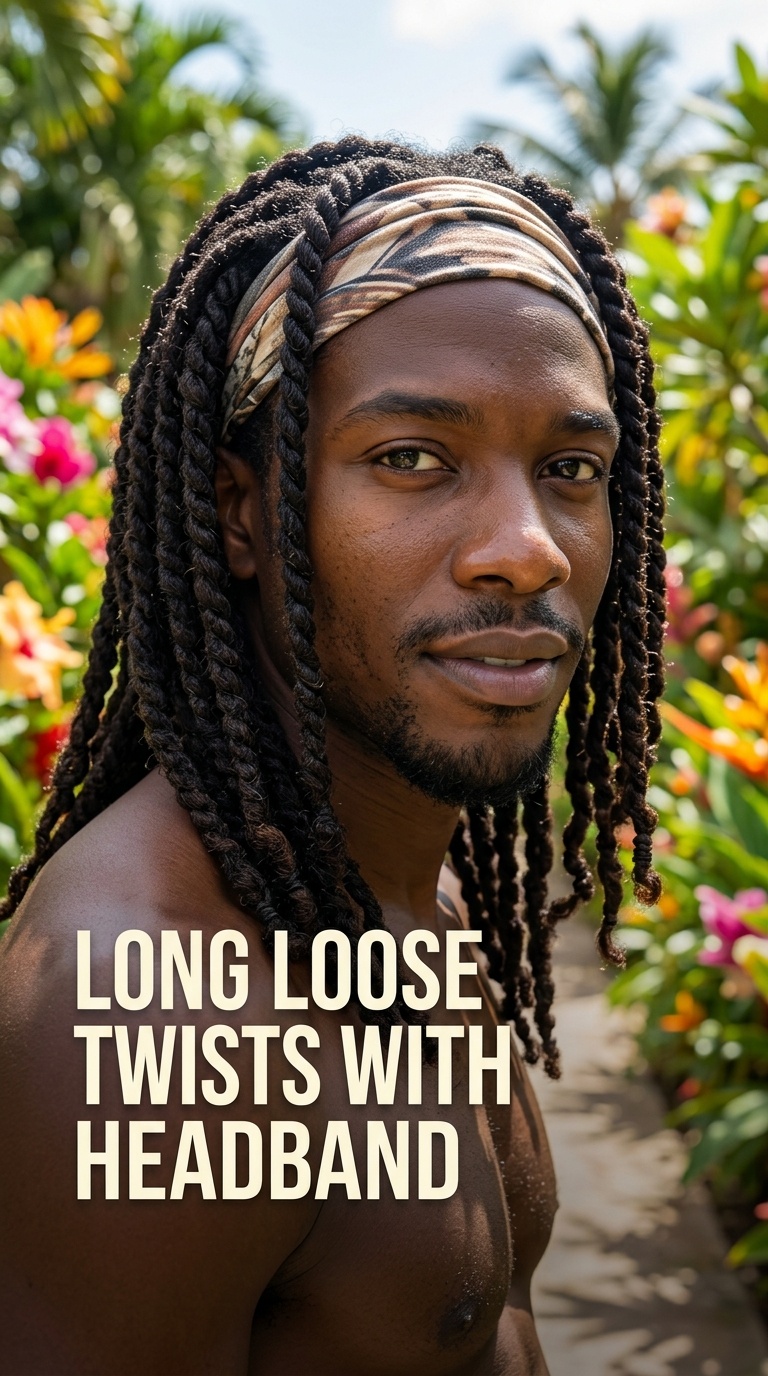 Long Loose Twists with Headband