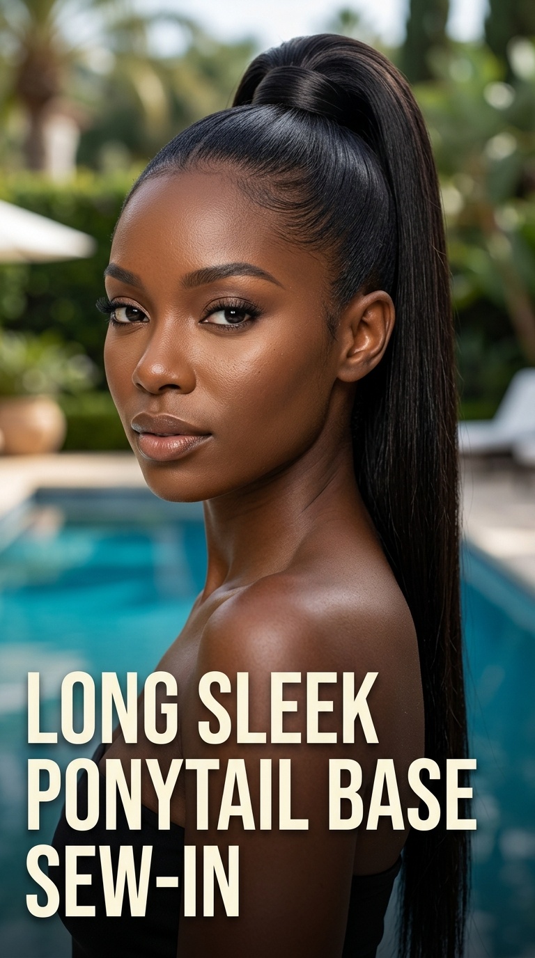 Long Sleek Ponytail Base Sew-In