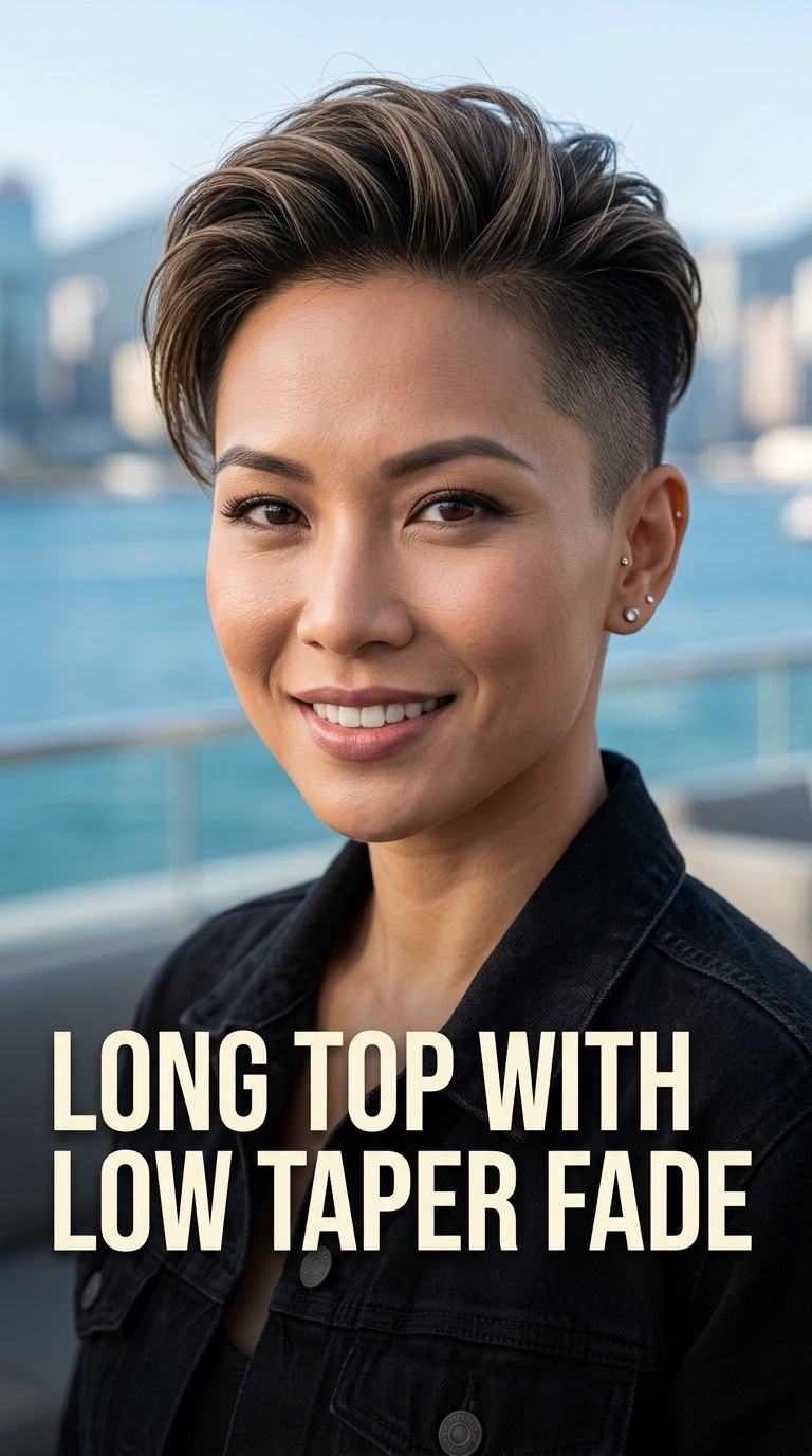 Long Top with Low Taper Fade