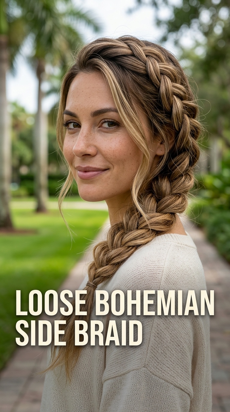 Loose Bohemian Side Braid