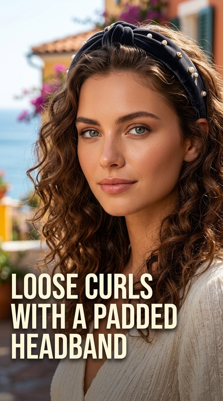 Loose Curls with a Padded Headband