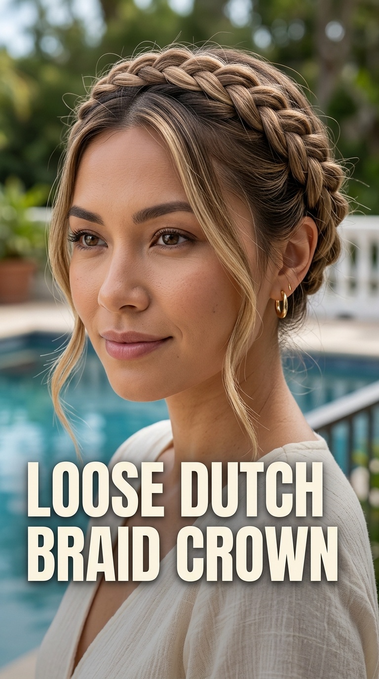Loose Dutch Braid Crown