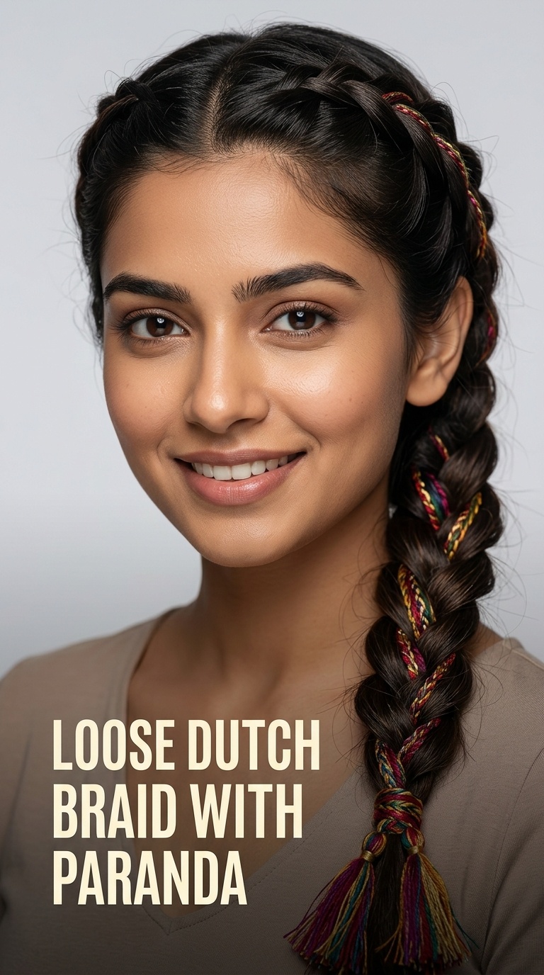 Loose Dutch Braid with Paranda