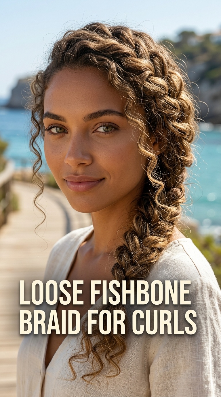 Loose Fishbone Braid for Curls