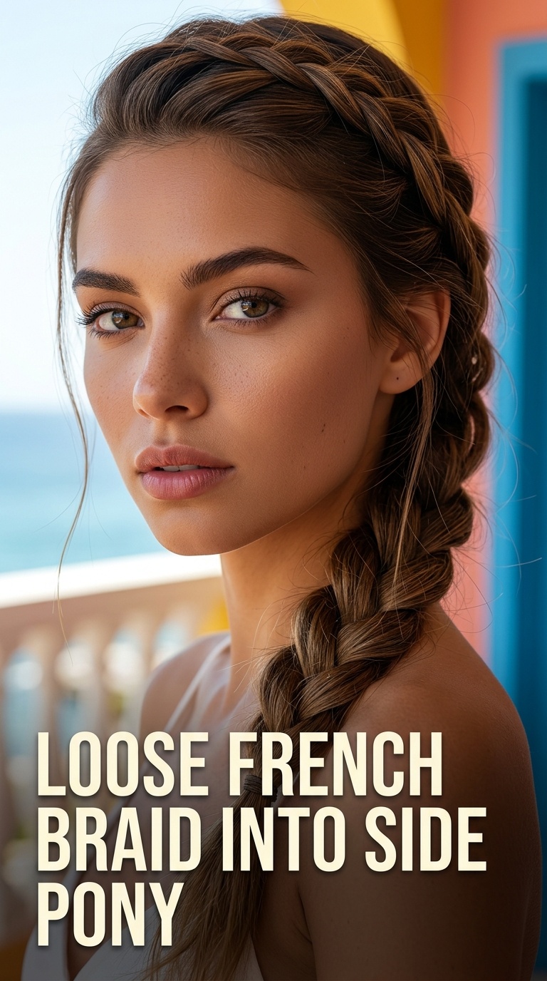 Loose French Braid into Side Pony