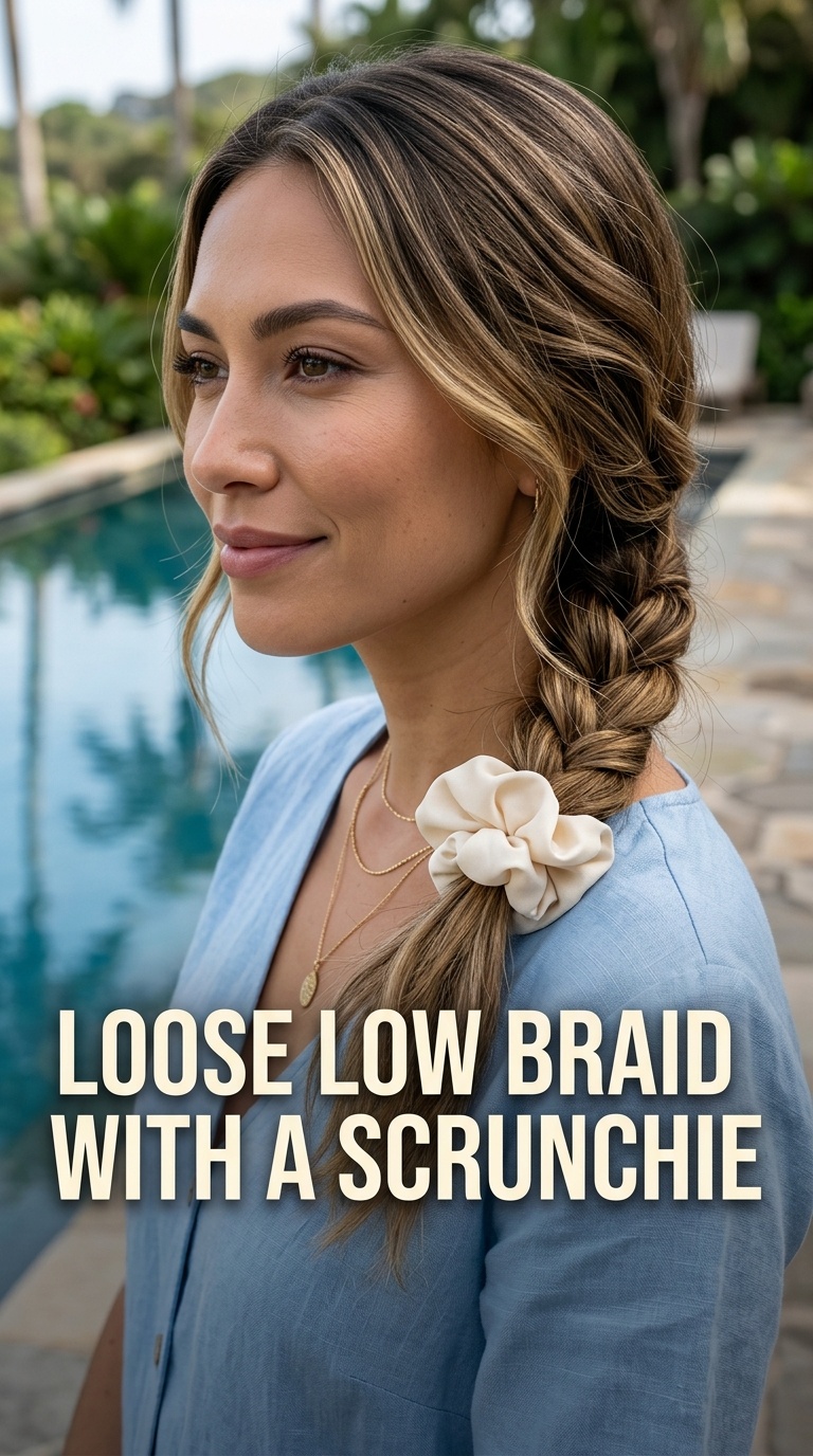 Loose Low Braid with a Scrunchie