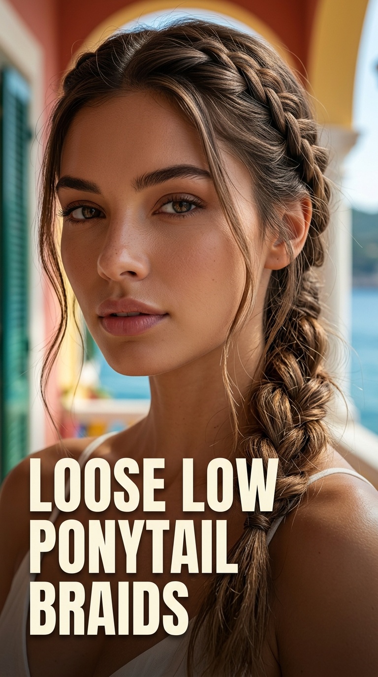 Loose Low Ponytail Braids