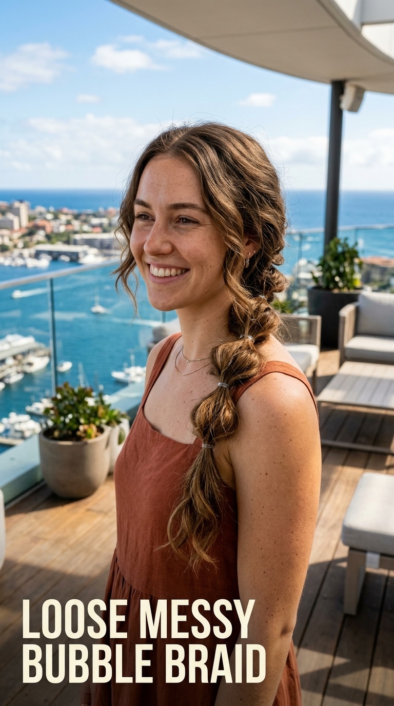 Loose Messy Bubble Braid