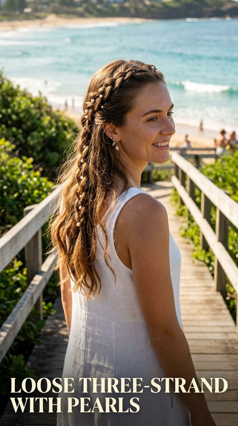 Loose Three-Strand with Pearls