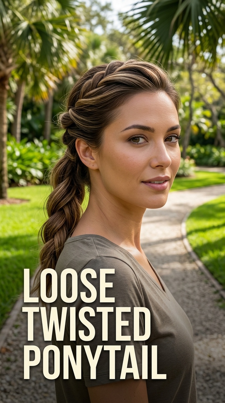 Loose Twisted Ponytail