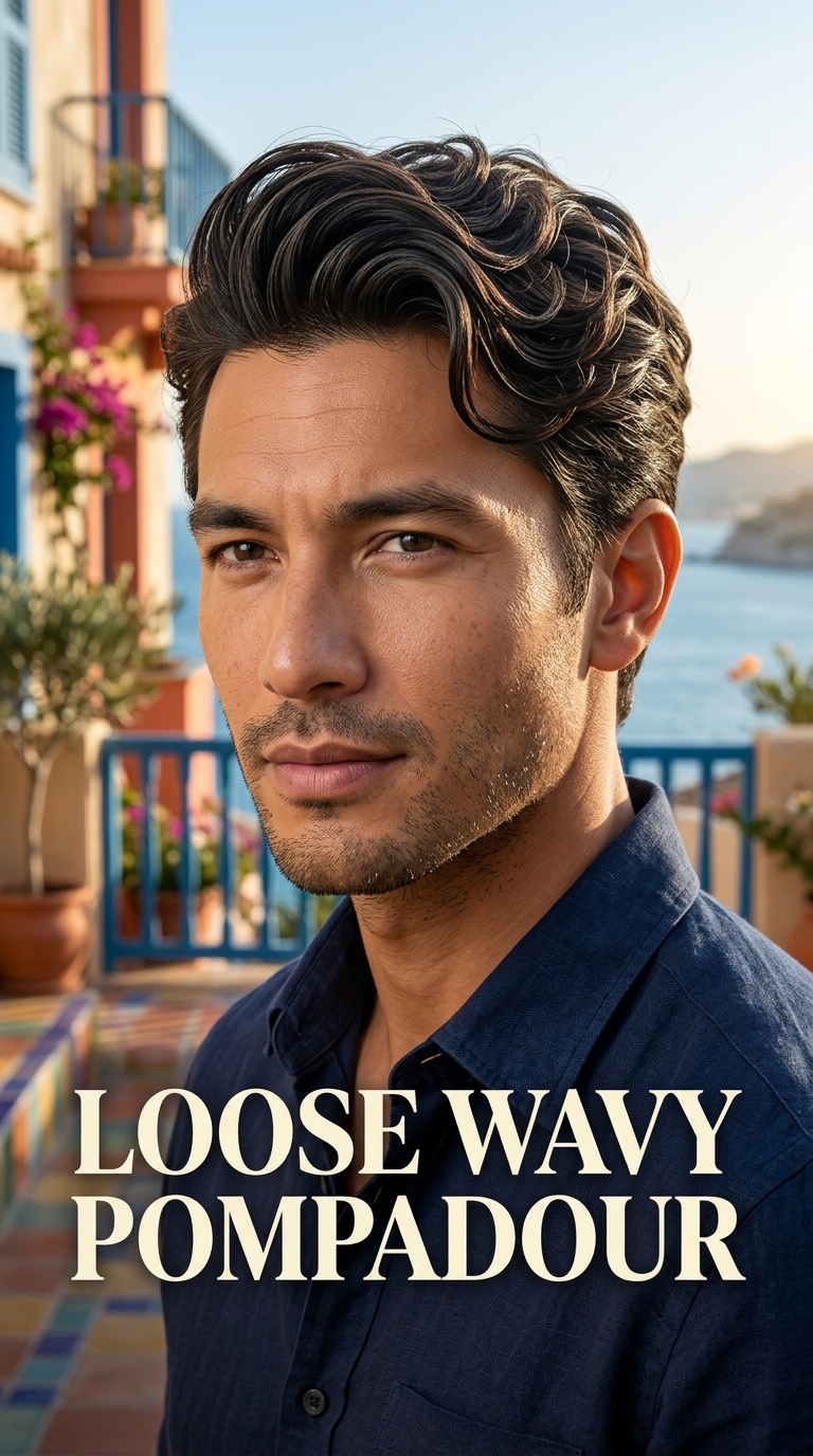 Loose Wavy Pompadour