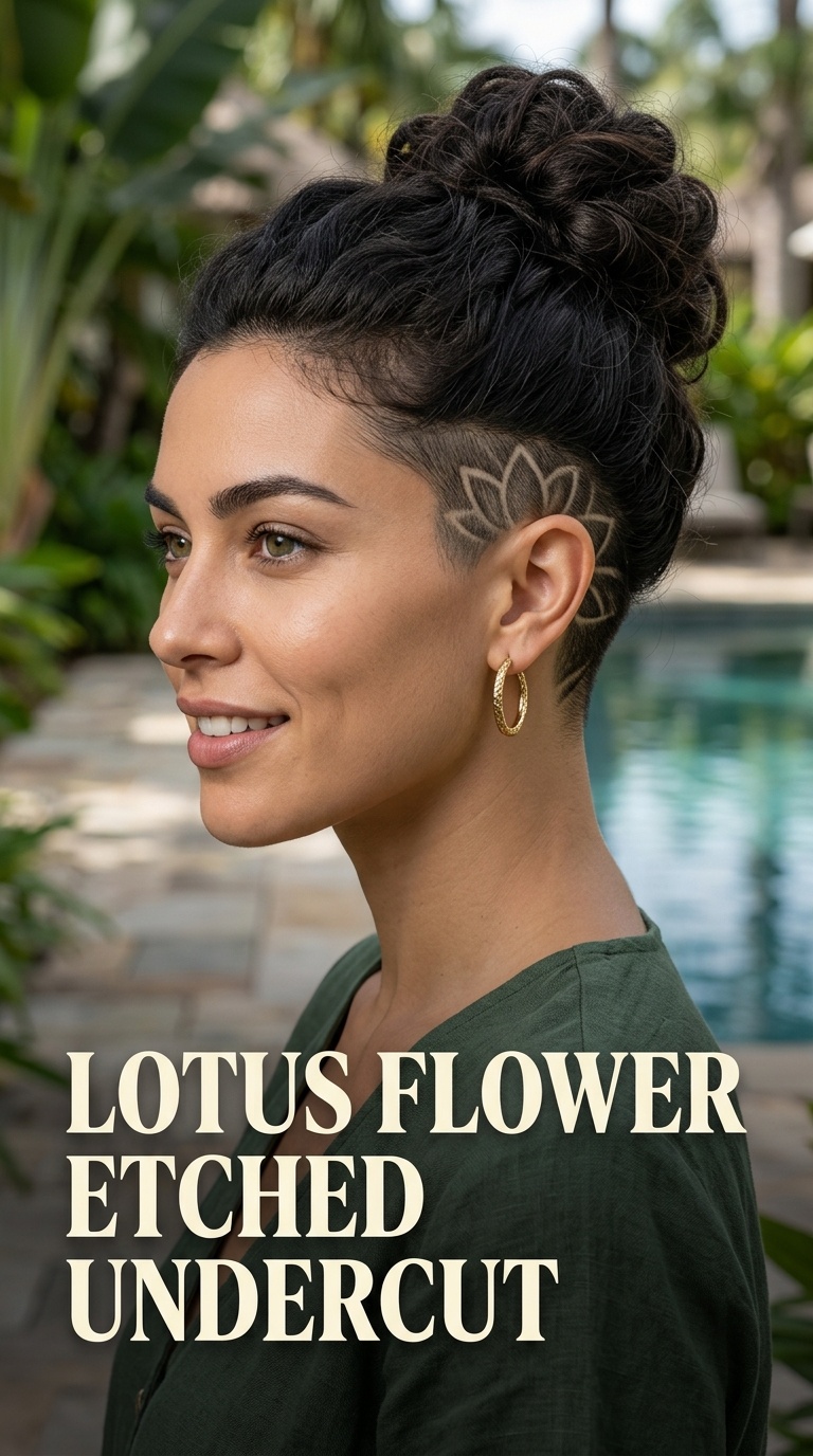 Lotus Flower Etched Undercut