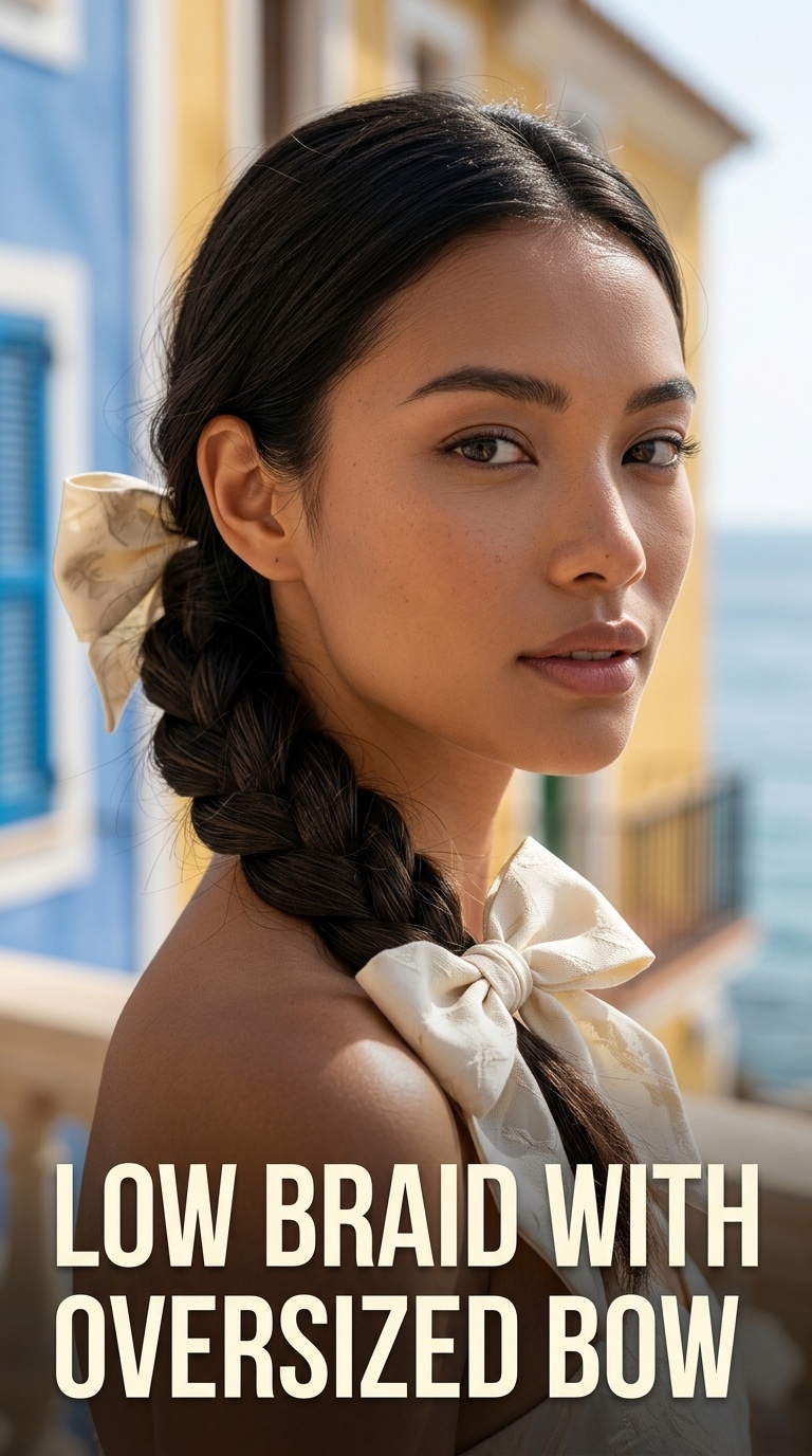 Low Braid with Oversized Bow