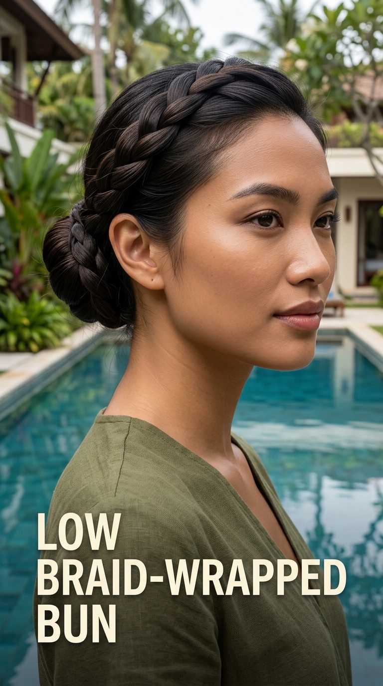 Low Braid-Wrapped Bun