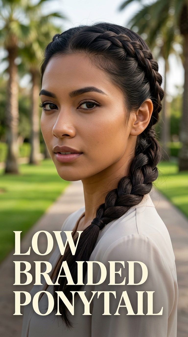 Low Braided Ponytail
