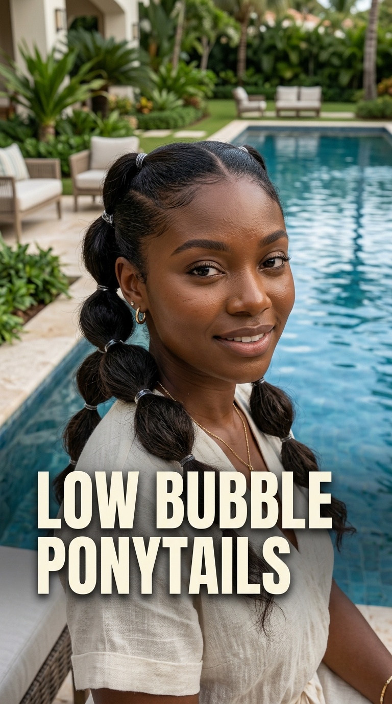 Low Bubble Ponytails