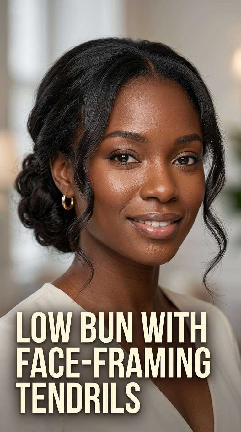 Low Bun with Face-Framing Tendrils
