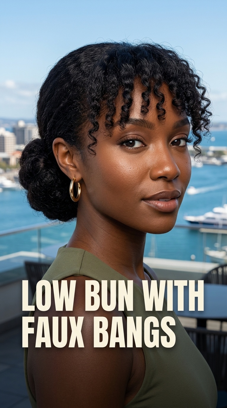 Low Bun with Faux Bangs