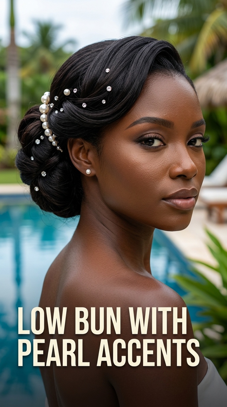 Low Bun with Pearl Accents