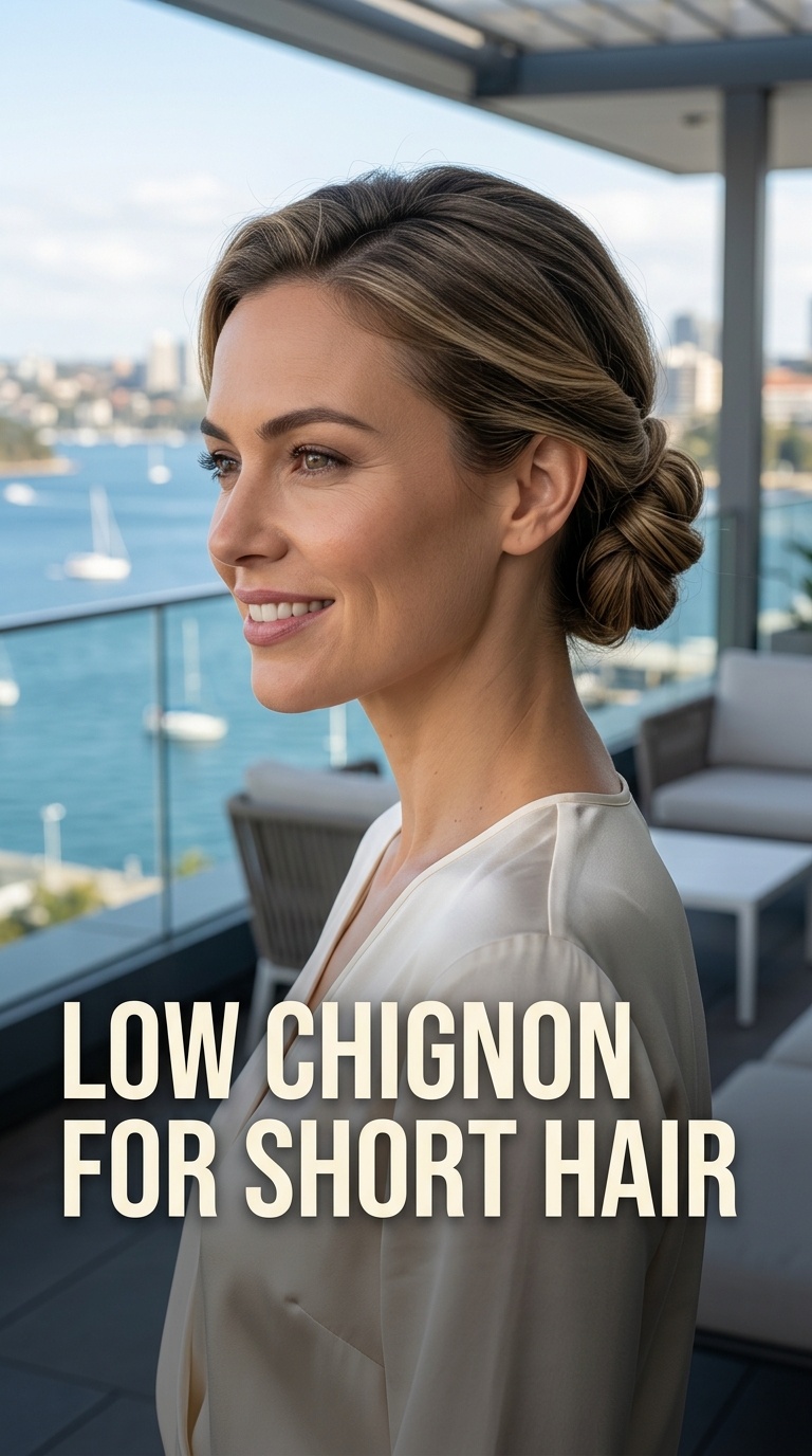 Low Chignon for Short Hair