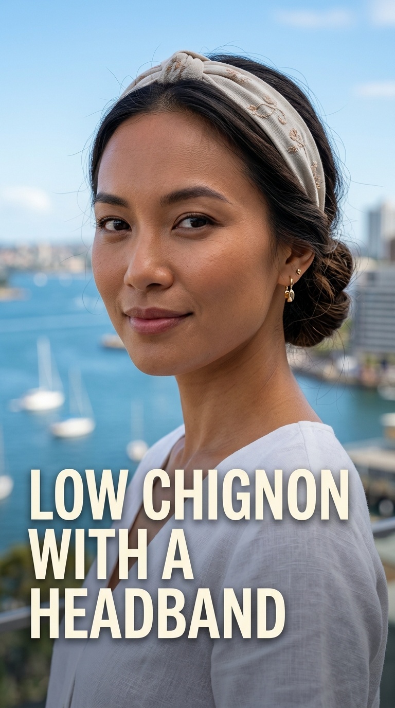 Low Chignon with a Headband