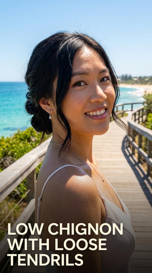 Low Chignon with Loose Tendrils