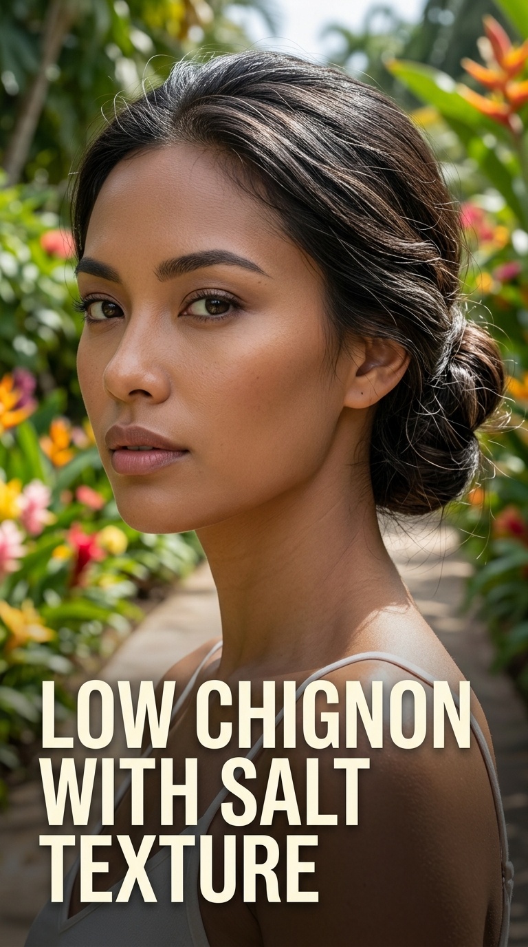 Low Chignon with Salt Texture
