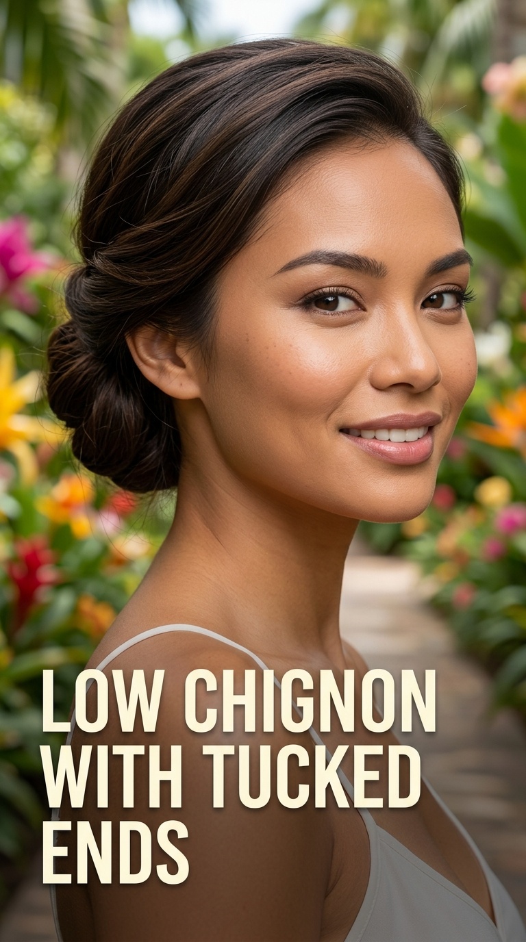 Low Chignon with Tucked Ends