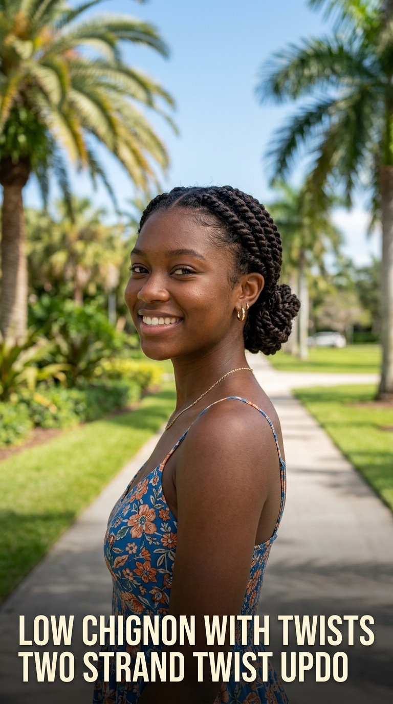 Low Chignon with Twists