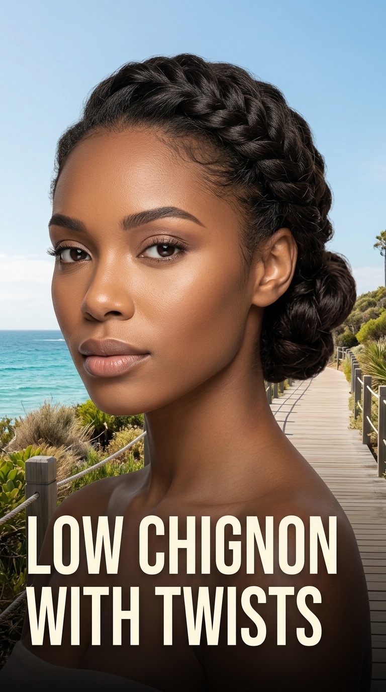 Low Chignon with Twists