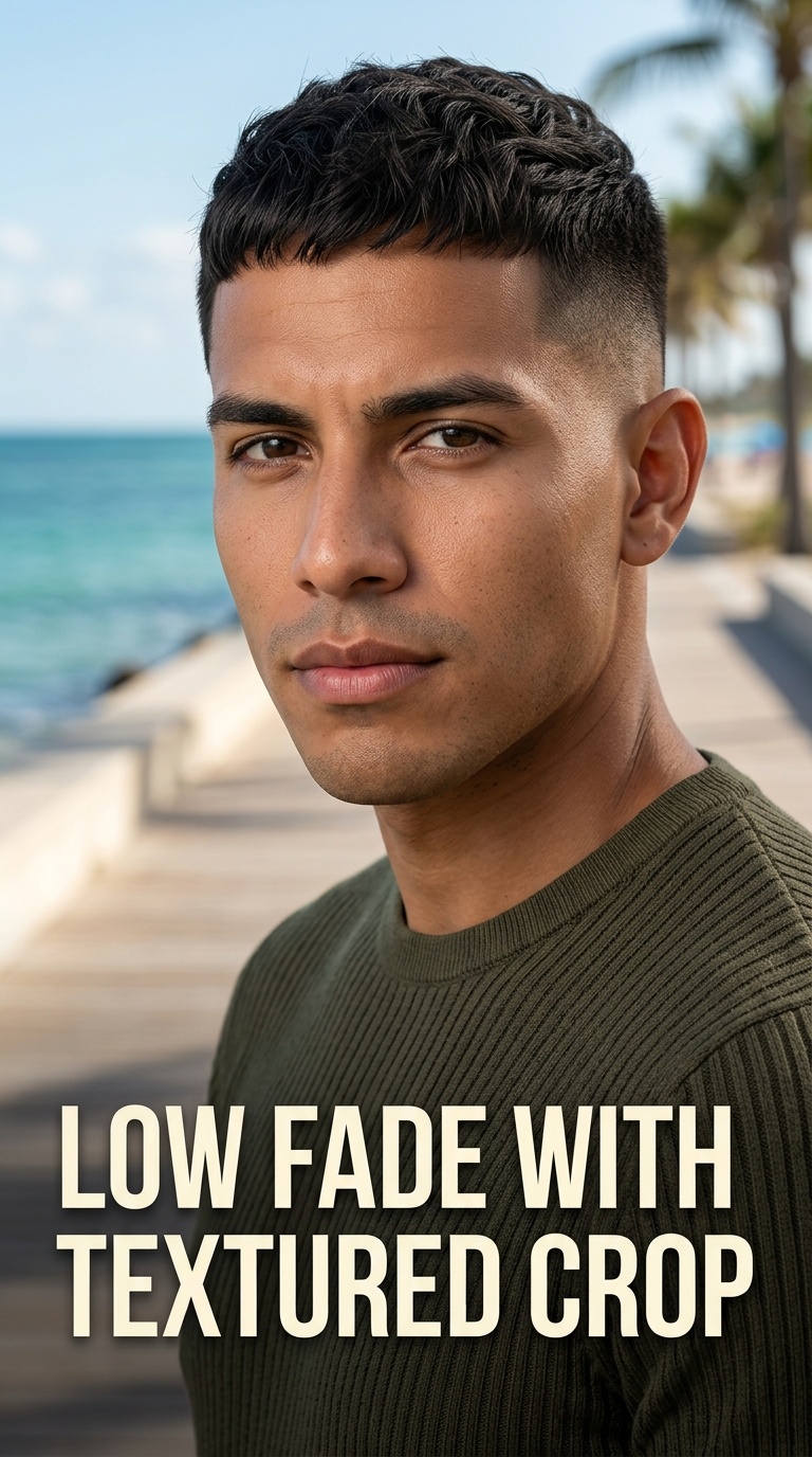 Low Fade with Textured Crop