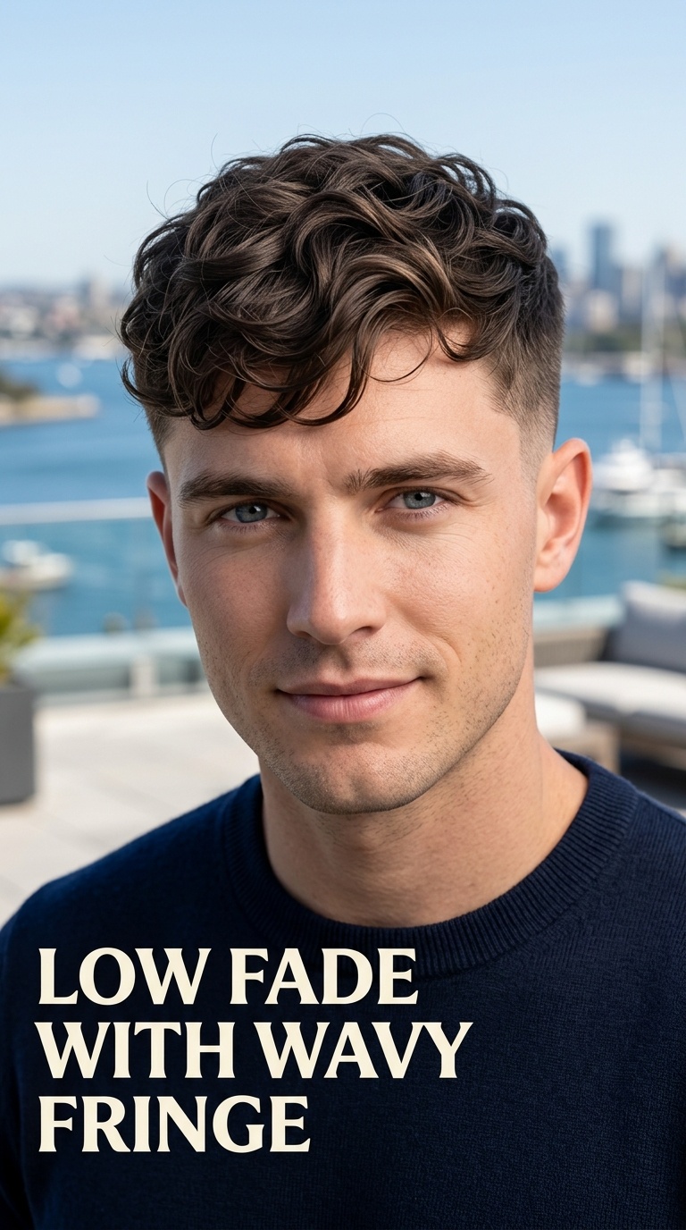 Low Fade with Wavy Fringe