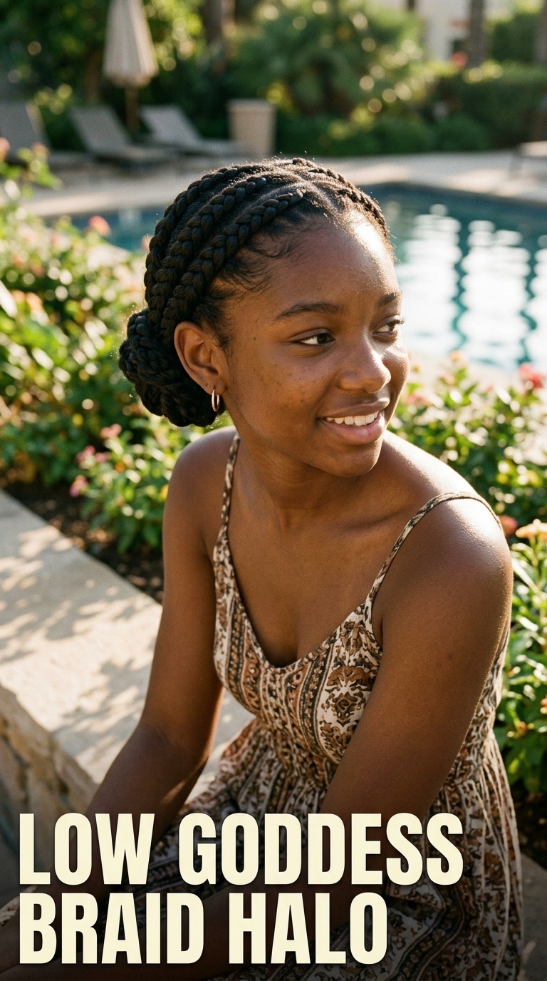 Low Goddess Braid Halo