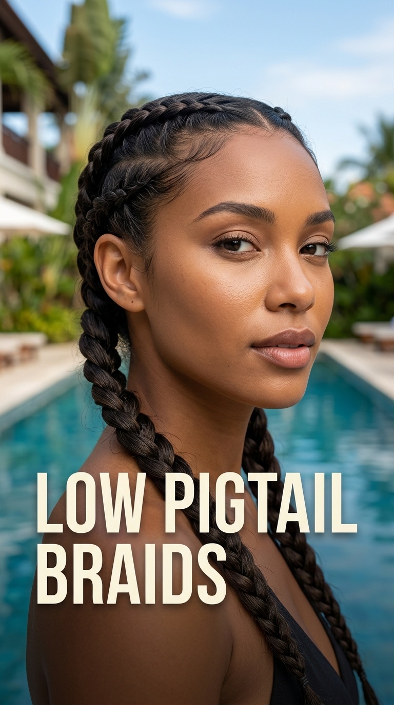 Low Pigtail Braids