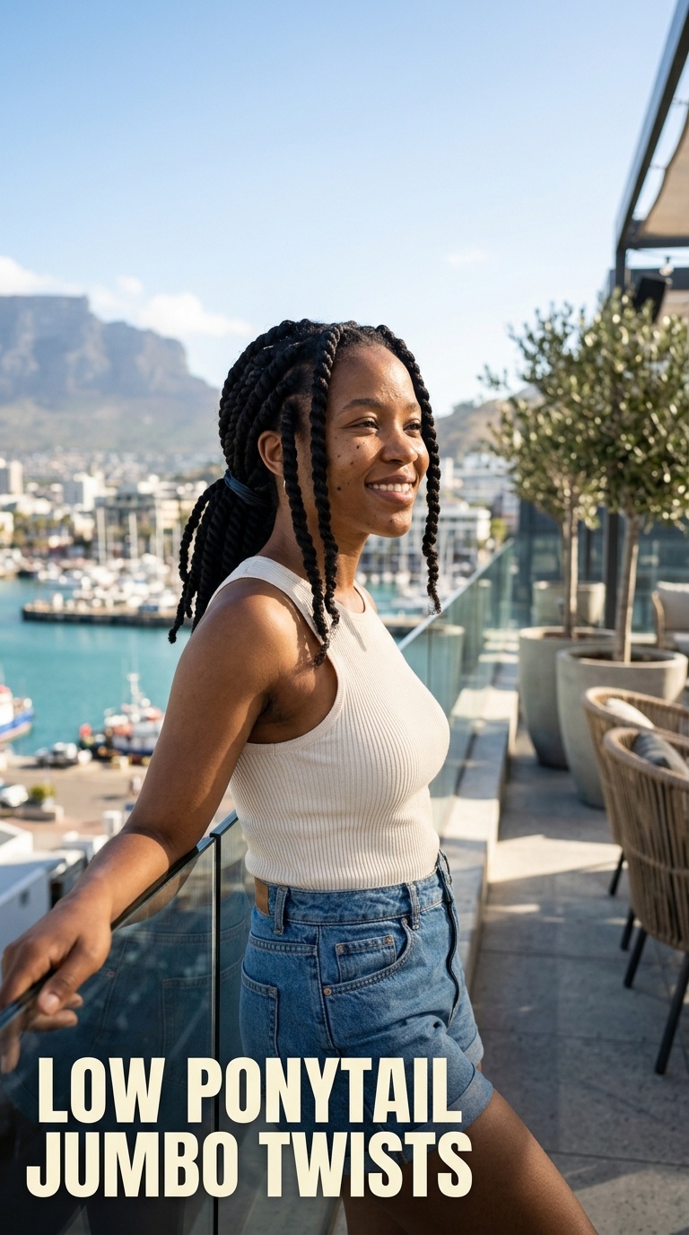 Low Ponytail Jumbo Twists