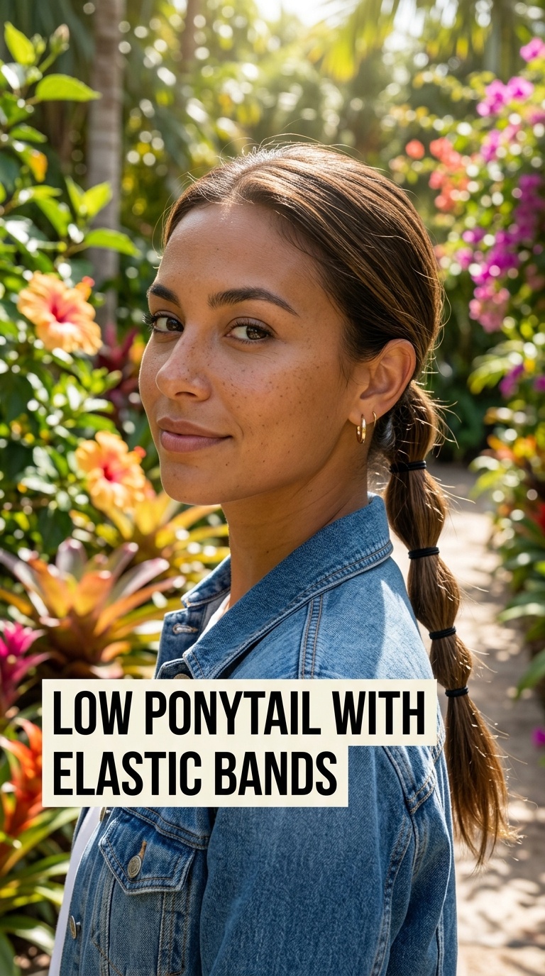 Low Ponytail with Elastic Bands